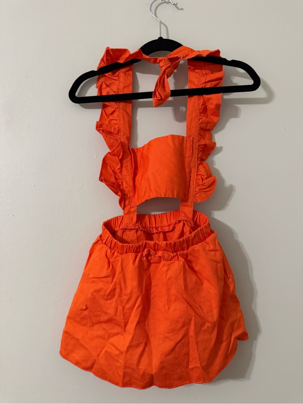 Pebbles Flintstone Baby Costume 9-12M Orange Caveman Dress Halloween - Picture 2 of 6